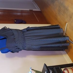 Dark navy polka dot summer dress, sz 20